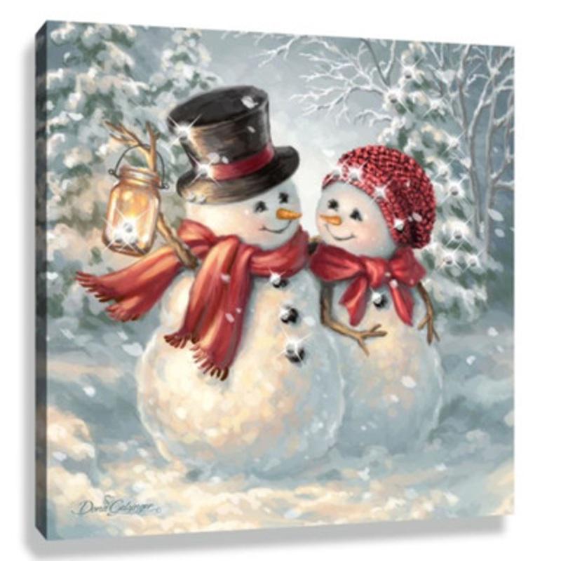 White and Red Snow Much In Love Pizazz Print Framed Christmas Wall Decor 10 x 10