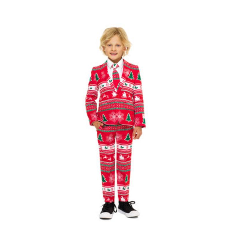 White and Red Winter Wonderland Boy Child Christmas Suit  6Y