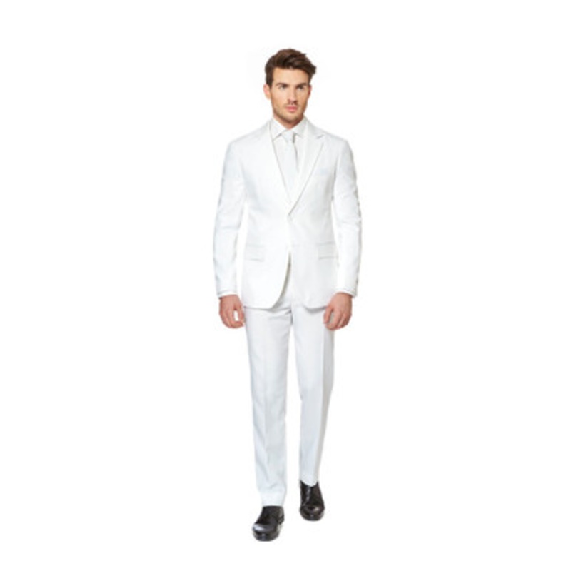 White Classic Knight Men Adult Slim Fit Prom Suit  US48