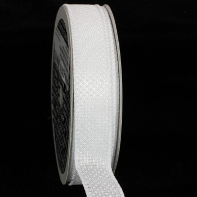 White Contemporary Wired Craft Ribbon 0.75 x 80 Yards