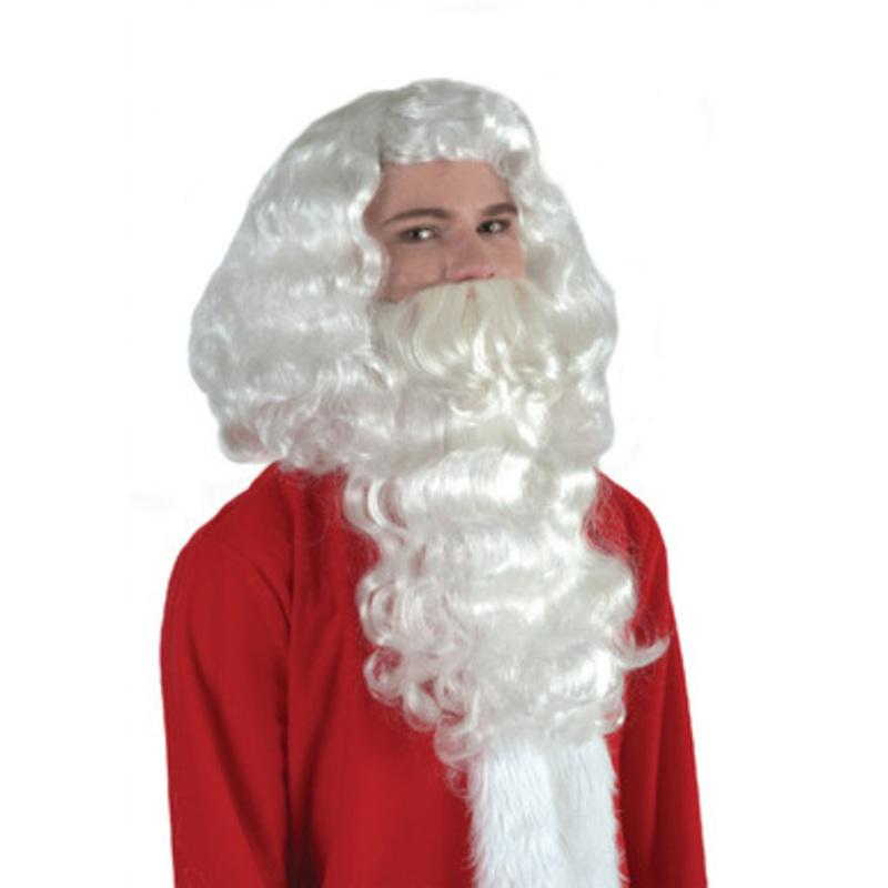 White Santa Wig and Beard Halloween Costume Accessory Set- One Size Fits Most