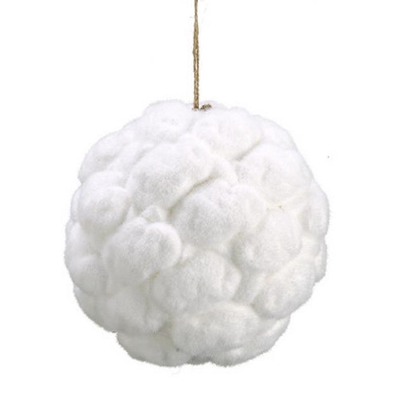 White Snow Ball Moss Christmas Ball Ornament 8 (200mm)