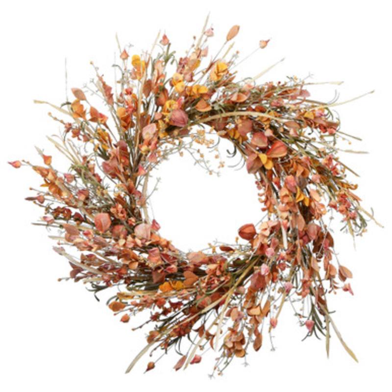 Wild Flowers Artificial Thanksgiving Wreath 22-Inch, Unlit