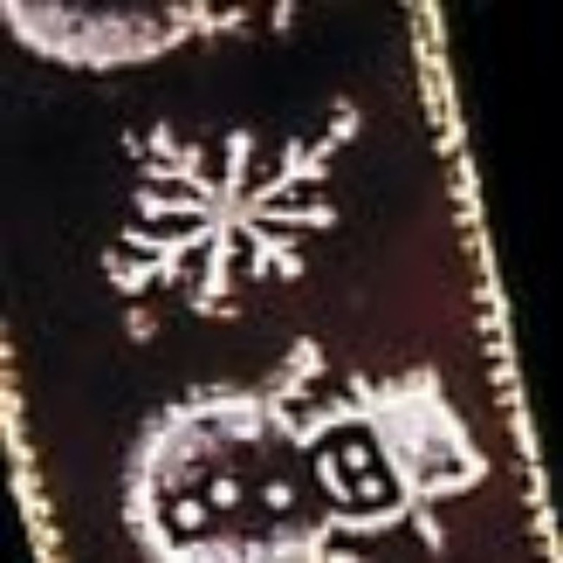 Wine Red and Gold Happy Snowman Sheer Wired Craft Ribbons 1.5 x 40 Yards