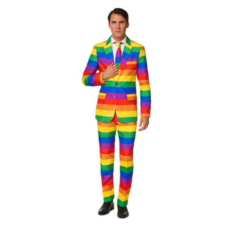 Yellow and Green Rainbow Mens Adult Slim Fit Suit 2XL