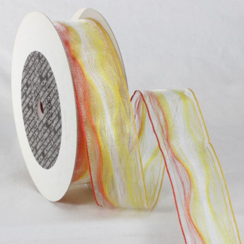 Yellow and Orange Contemporary Craft Ribbon 1.5 x 27 Yards