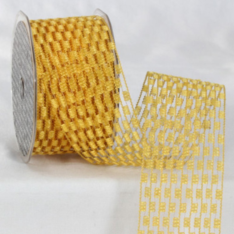 Yellow Stretchglitter Craft Ribbon 2 x 22 Yards