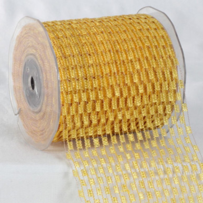 Yellow Stretchglitter Craft Ribbon 4 x 22 Yards