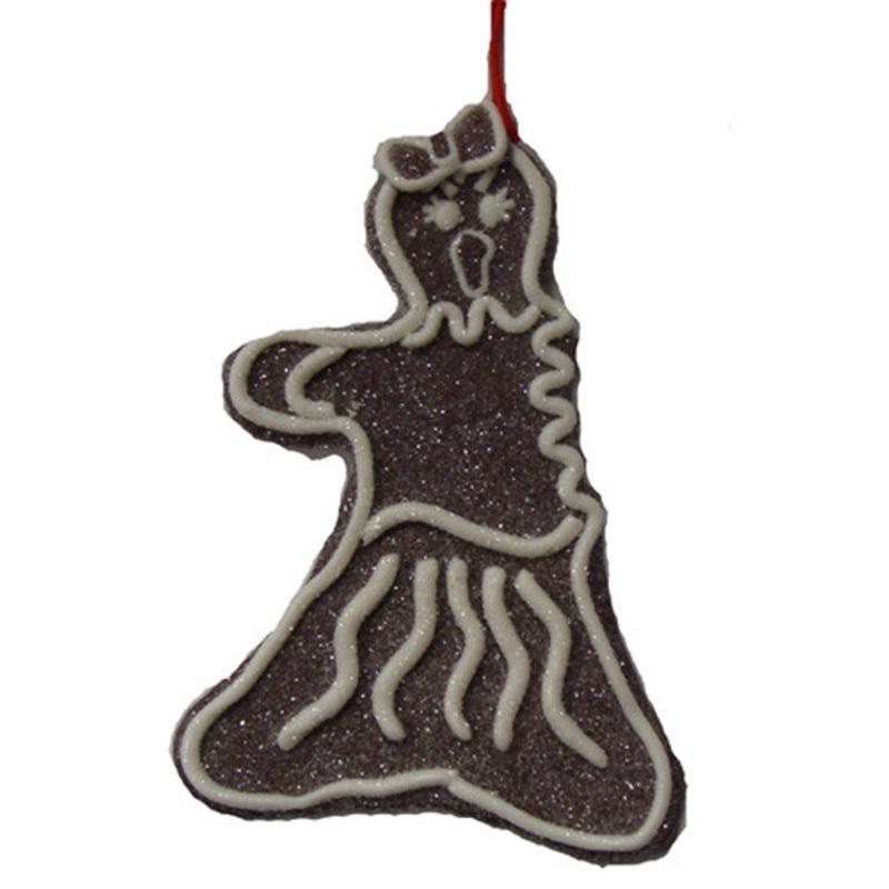 Sweet Memories Sugared Angry Gingerbread Girl Cookie Bite Christmas Ornament