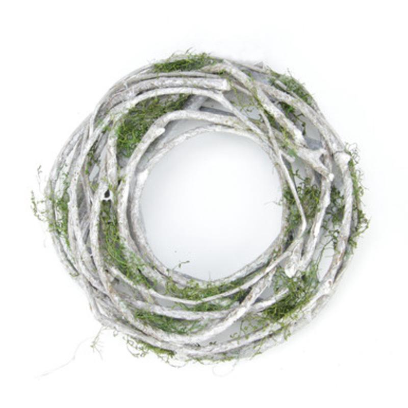 Twig and Moss Artificial Round Spring Wreath, 8-Inch, Unlit