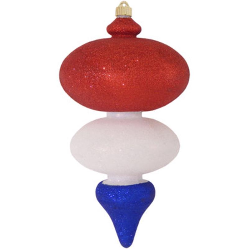 Vibrantly Colored Shatterproof Glitter Christmas Jumbo Finial Ornament 15 (380mm)