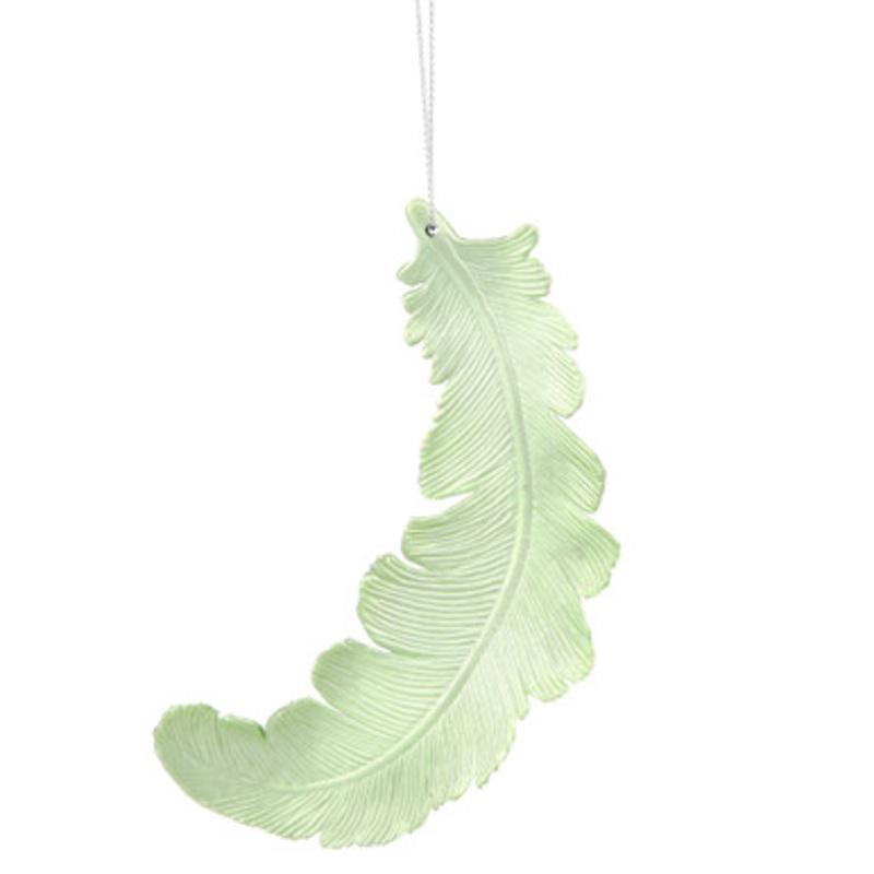 Vickerman 6ct Matte Celadon Green Feather Shatterproof Christmas Ornaments 6