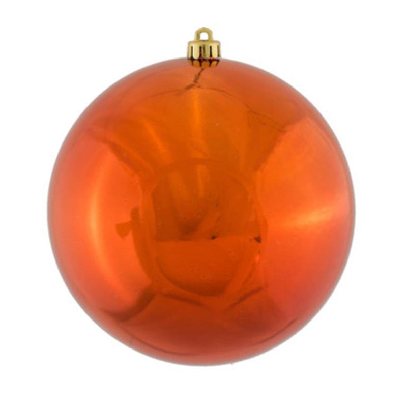 Vickerman Shiny Burnt Orange UV Resistant Commercial Shatterproof Christmas Ball Ornament 6 (150mm)  N591528DSV