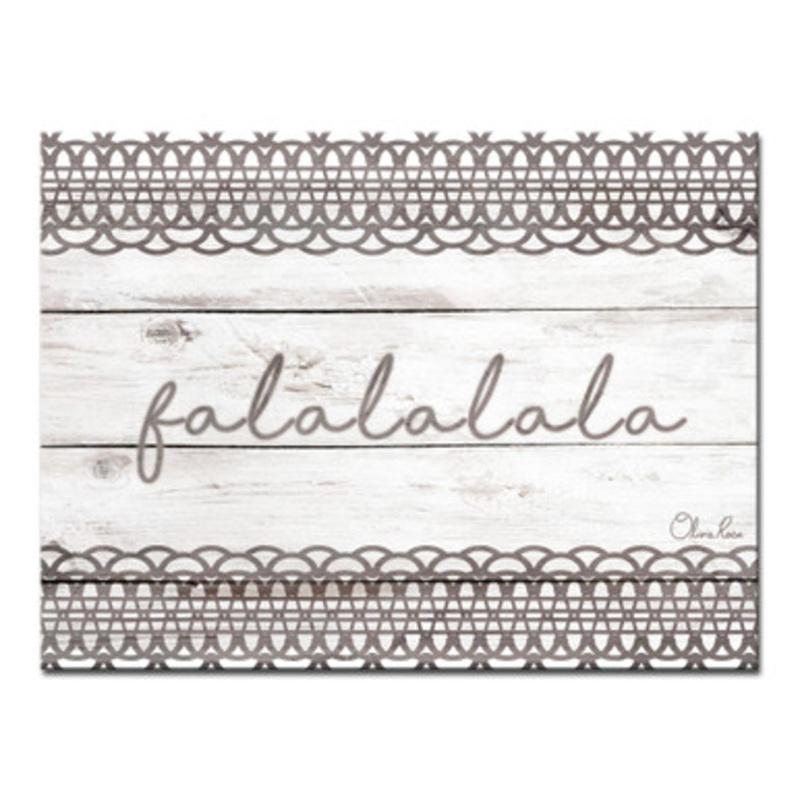 White and Gray Christmas Falala Wrapped Rectangular Wall Art Decor 16 x 20