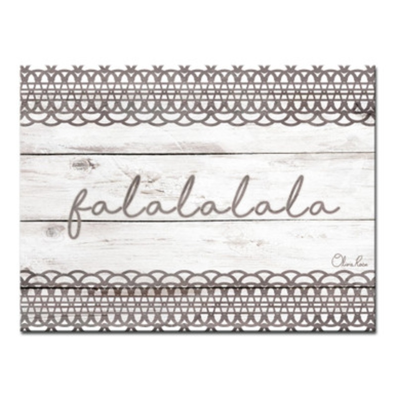 White and Gray Christmas Falala Wrapped Rectangular Wall Art Decor 30 x 40