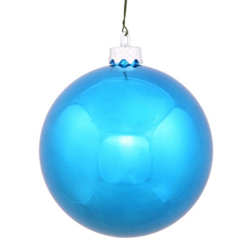 Shiny Turquoise Blue Shatterproof Christmas Ball Ornament 2.75 (70mm)