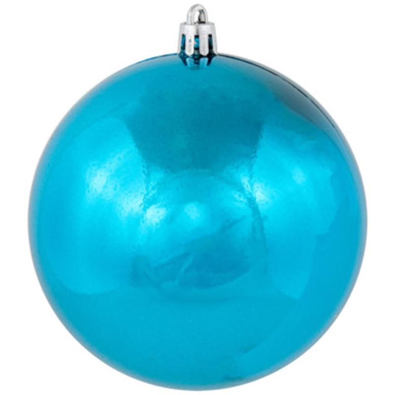 Shiny Turquoise Blue Shatterproof Christmas Ball Ornament 4 (100mm) 456106