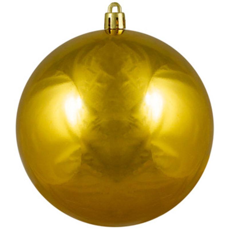 Shiny Vegas Gold Shatterproof Christmas Ball Ornament 4 (100mm)