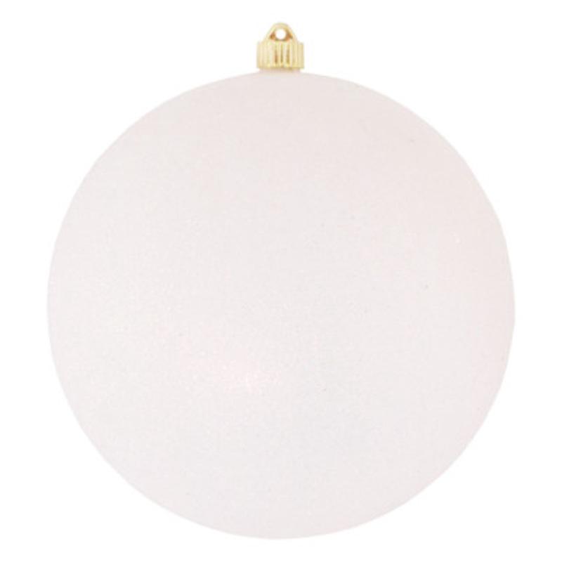 Snow Ball White Shatterproof Glitter Christmas Ball Ornament 10 (250mm)