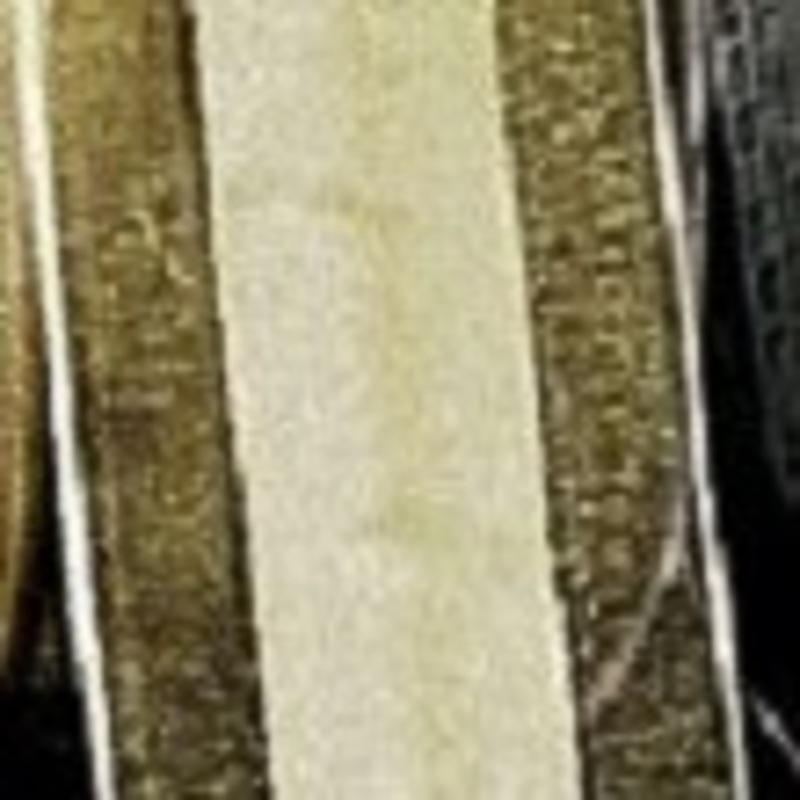 Soft Pine Green and Cream White Striped Organdy Margaritte Craft Ribbon 0.5 x 120 Yards