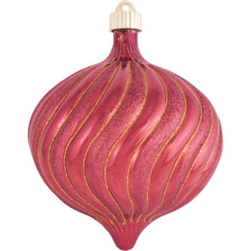Sonic Red Swirled Onion Shatterproof Glitter Christmas Ornament 6 (150mm)