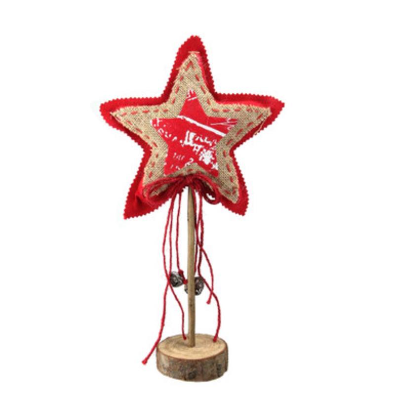 Star with Jingle Bells Christmas Decoration 15 Red and Brown