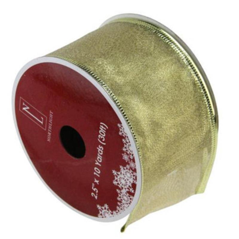 Textured Gold Wired Christmas Craft Ribbon 2.5 x 10 Yards