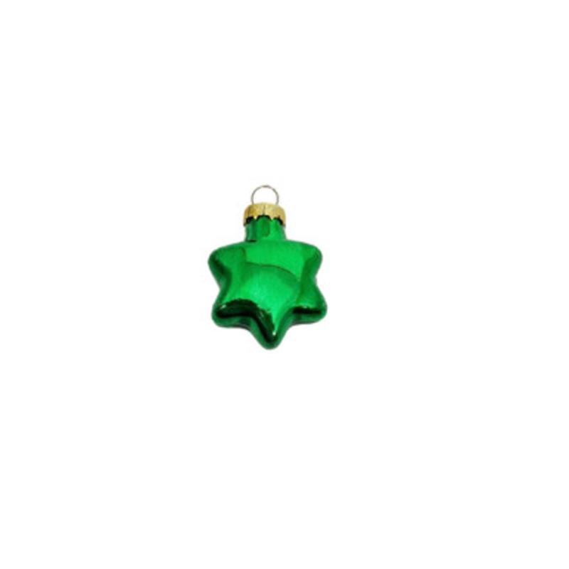 Shiny Finish Glass Christmas Star Ornaments 1.75 (45mm) Green 56ct