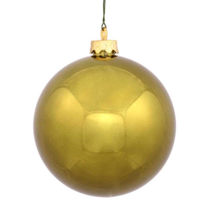 Shiny Olive Green Shatterproof Christmas Ball Ornament 2.25 (60mm)
