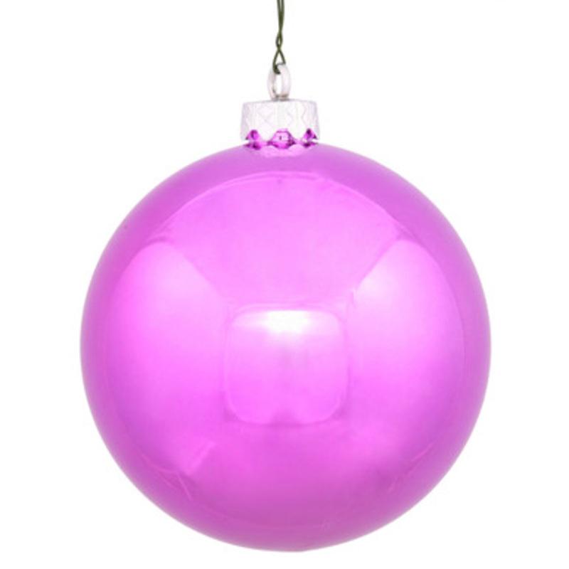 Shiny Orchid Pink Shatterproof Christmas Ball Ornament 4 (100mm)
