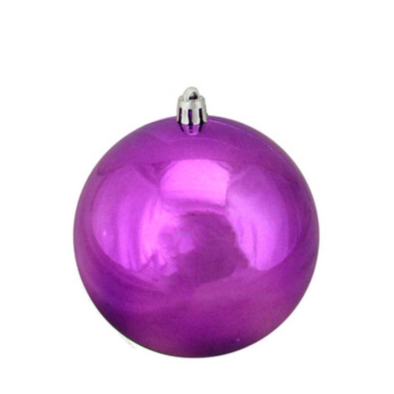 Shiny Purple Shatterproof Christmas Ball Ornament 4 (100mm)