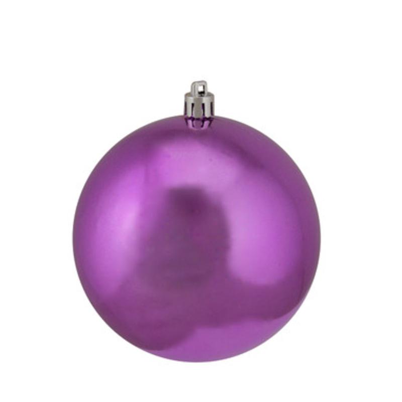 Shiny Purple Shatterproof UV Resistant Christmas Ball Ornament 4 (100mm)
