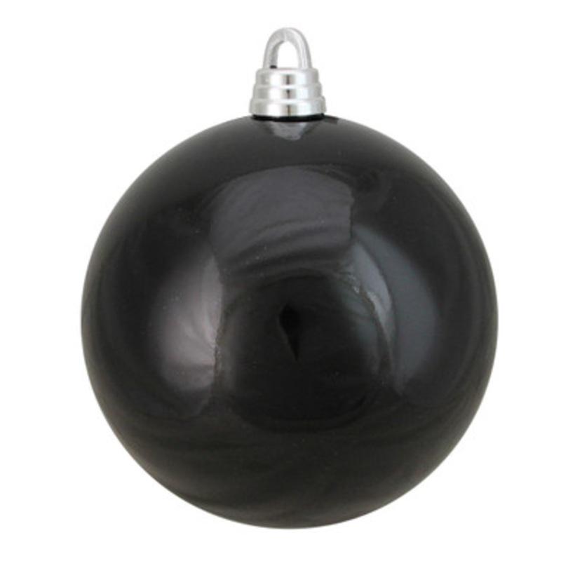 Shiny Shatterproof Christmas Ball Commercial Ornament  12 (300mm)  Jet Black