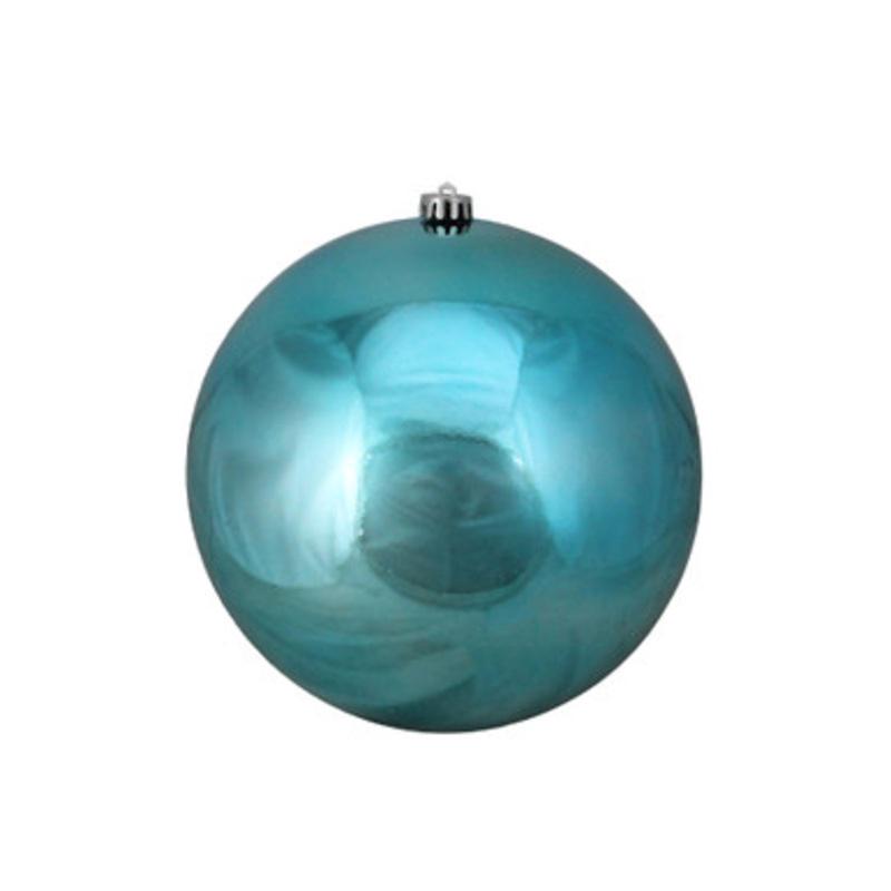 Shiny Shatterproof Commercial Christmas Ball Ornament  10 (250mm)  Turquoise Blue