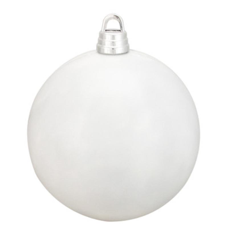 Shiny White Shatterproof Christmas Ball Ornament 12 (300mm)