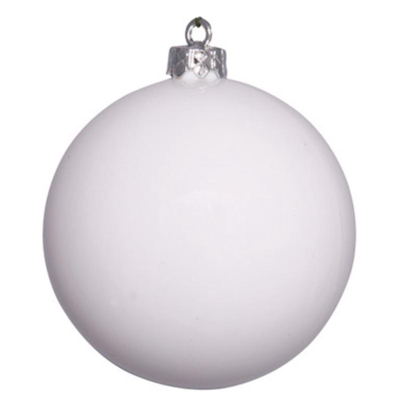Shiny White Shatterproof Christmas Ball Ornament 15.75 (400mm)