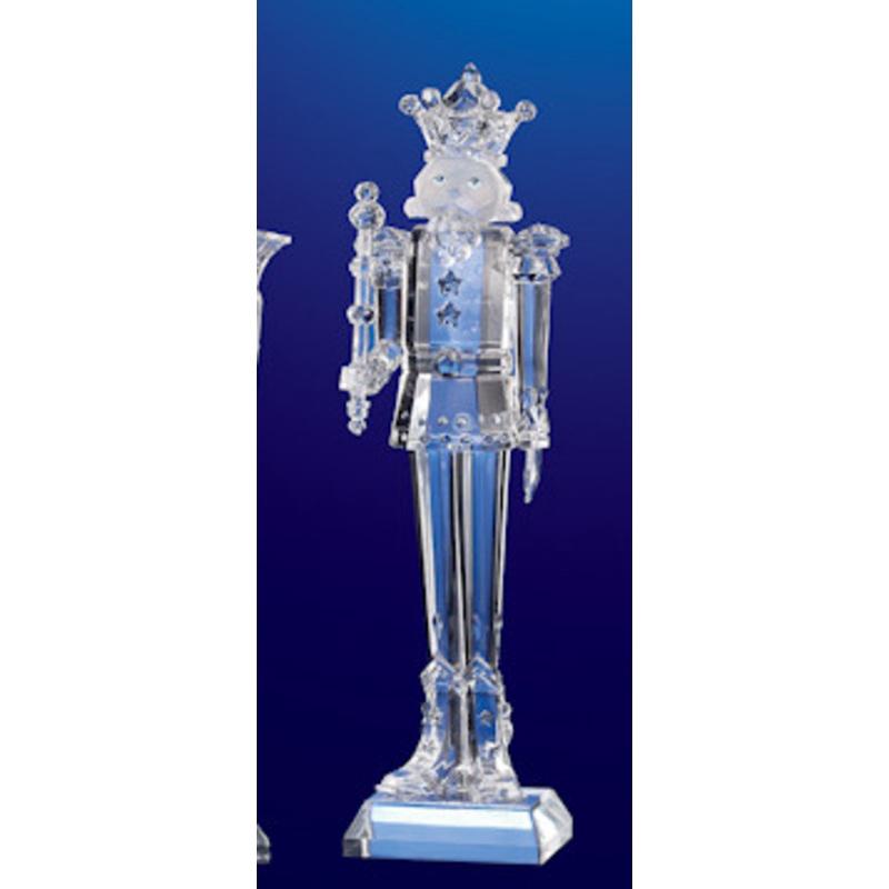 Set of 6 Clear Icy Crystal Decorative Christmas Nutcracker Figurines 6.5