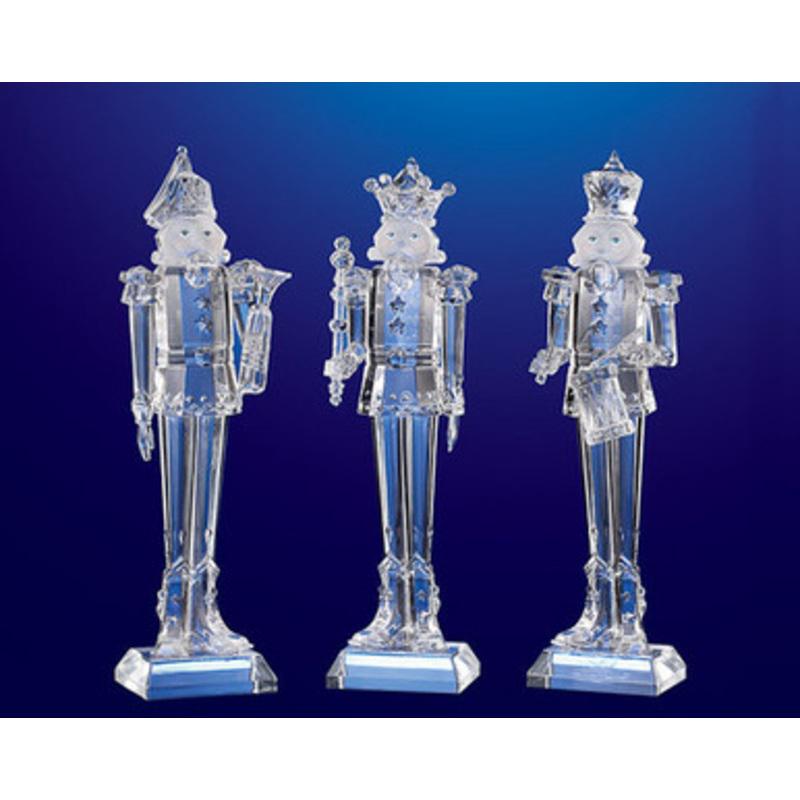 Set of 6 Clear Icy Illuminated Christmas Nutcrackers 9
