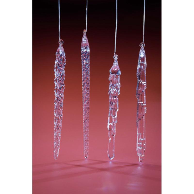 Set of 8 Clear Contemporary LED Christmas String Icicle Lights 10.75
