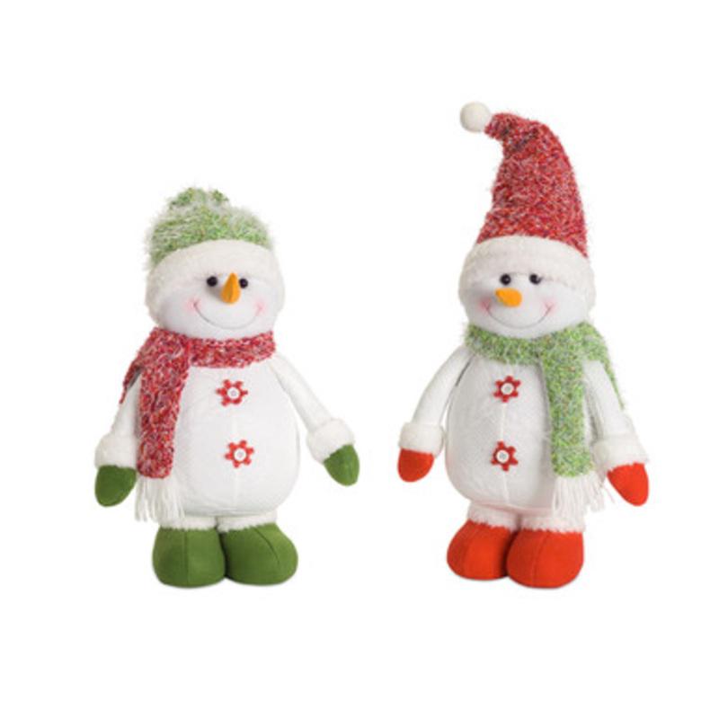 Set of 4 White and Red Christmas Decoration Snowman Figures Tabletop 17