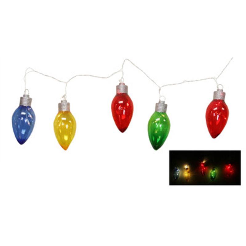 Set of 5 Multi-Color Extra Large C7 Shape Hanging Christmas Lights White Wire 31301315