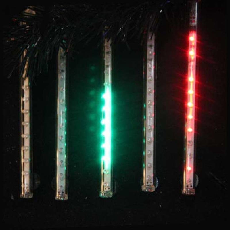 Set of 5 Vibrantly Colored LED Outdoor Christmas Icicle Light Tubes 14