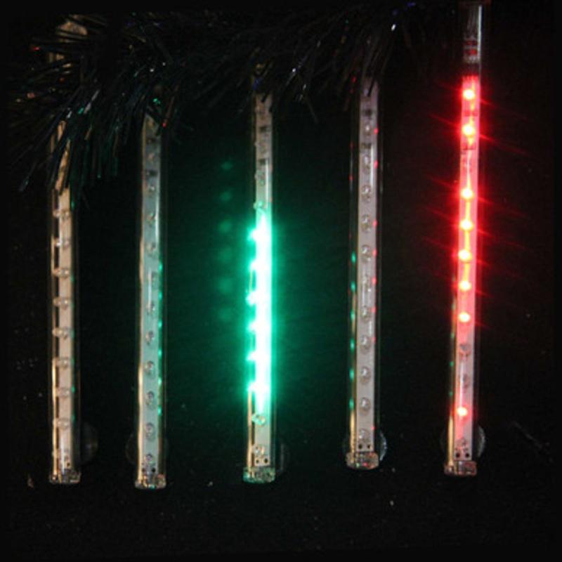 Set of 5 Vibrantly Colored LED Outdoor Christmas Icicle Light Tubes 7