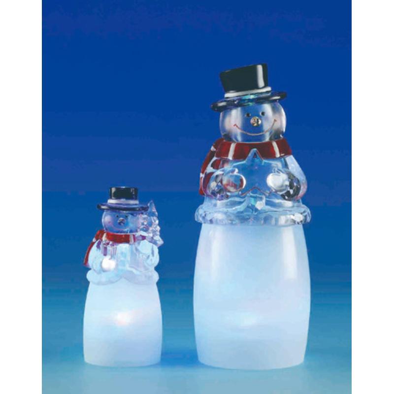 Set of 2 LED Frosty Snowman and Son Christmas Table Top Figures 6.8