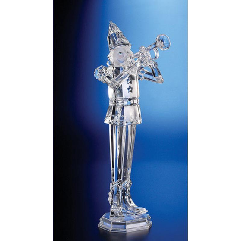 Set of 2 Clear Icy Christmas Nutcracker Trumpeters Figurines 18