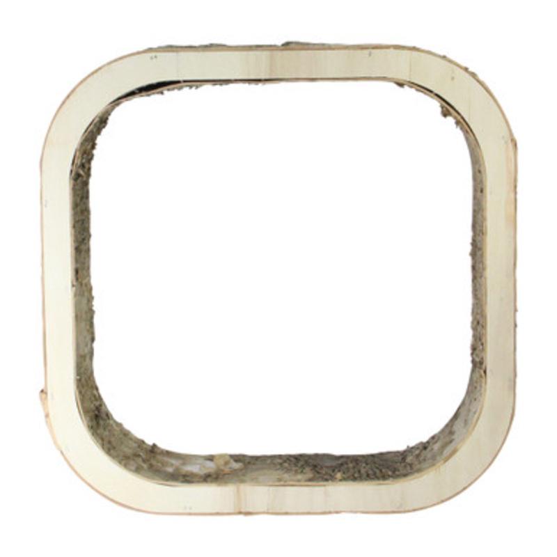 Rustic Square Wood Bark Decoration  13.5  Ivory and Brown