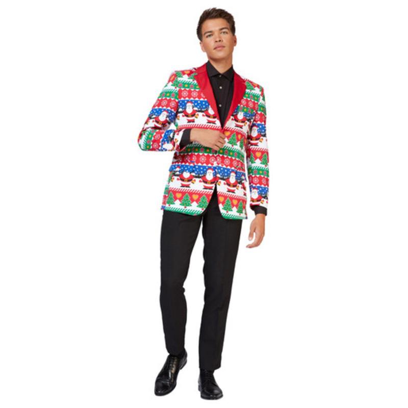 Red and White Snazzy Santa Mens Adult Christmas Blazer  US48