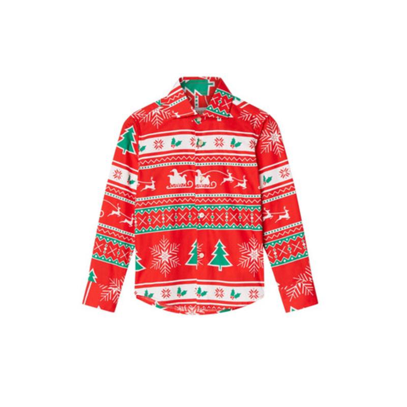 Red and White Winter Wonderland Boy Child Christmas Shirt  2Y