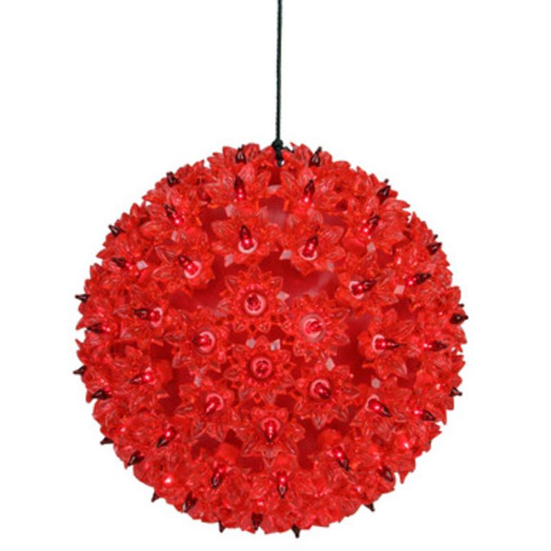 Red Lighted Hanging Starlight Sphere Outdoor Christmas Decoration 7.5 33548752