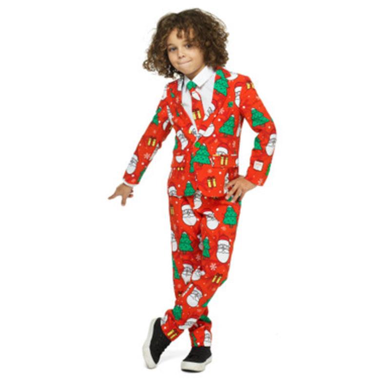 Red and Green Holiday Hero Boys Adult Christmas Slim Fit Suit 6Y